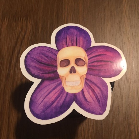 Skull Flower Glossy vinyl sticker - Picture 1 of 1